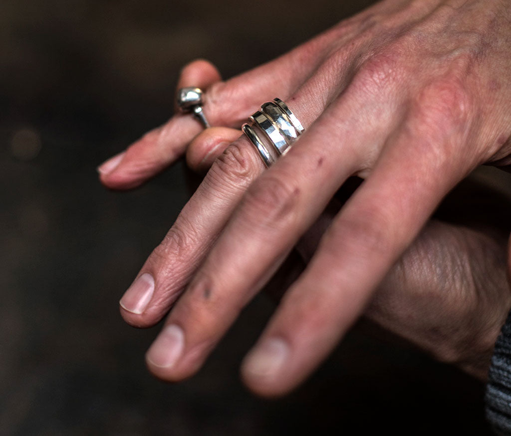 4 ring combination hammered