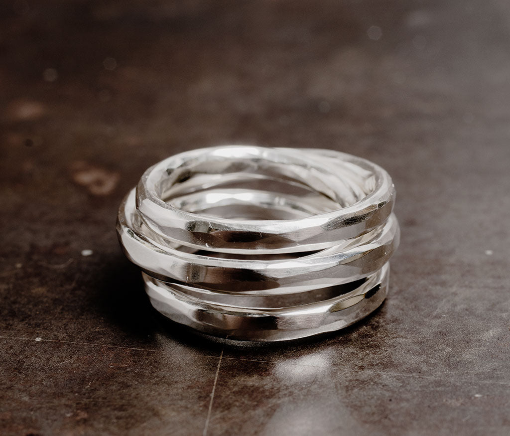 wound ring hammered