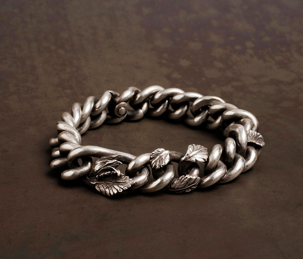 bracelet curb chain rosebud