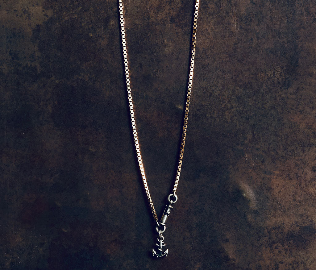 necklace symbol anchor silvergold