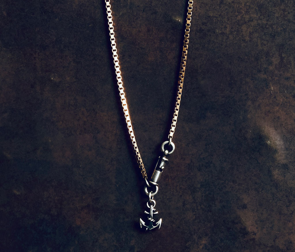 necklace symbol anchor silvergold