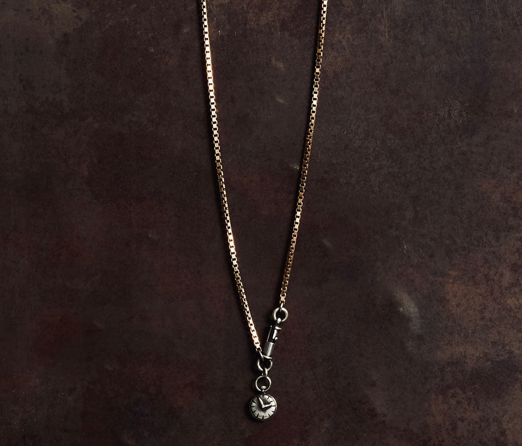 necklace symbol clock silvergold