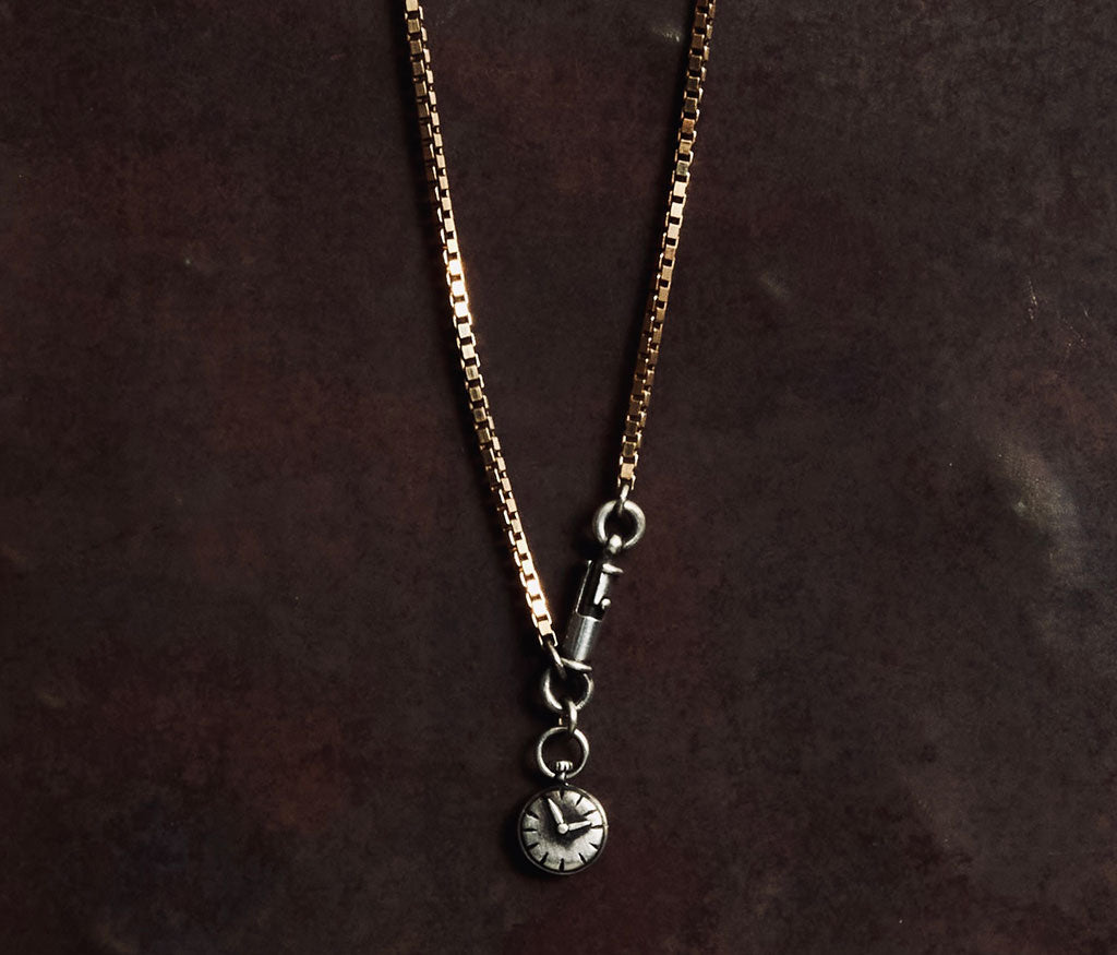 necklace symbol clock silvergold