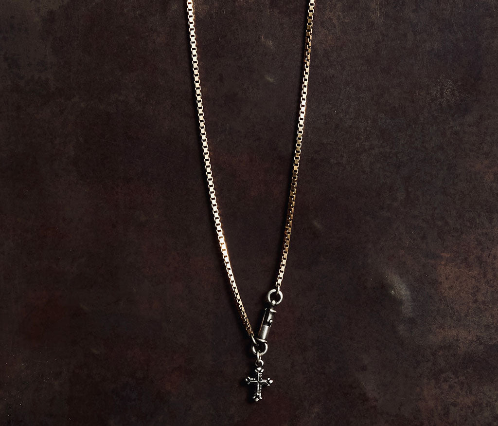 necklace symbol cross silvergold