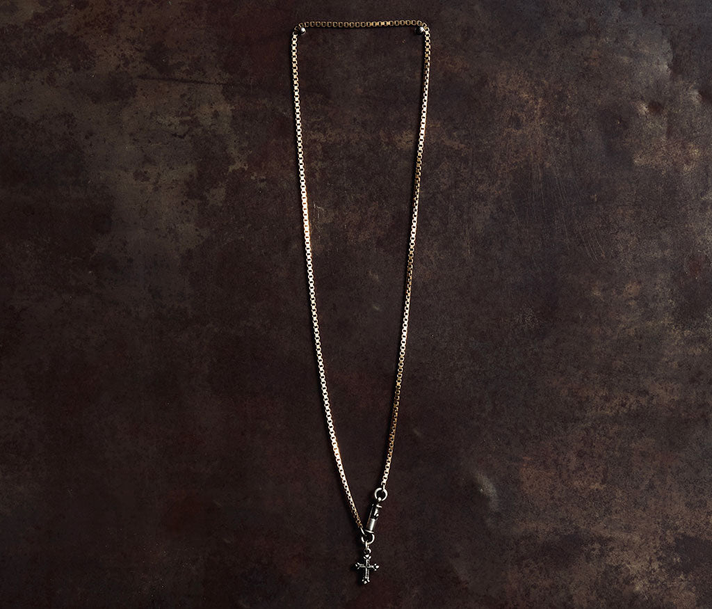 necklace symbol cross silvergold