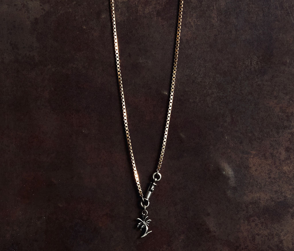 necklace symbol palm silvergold
