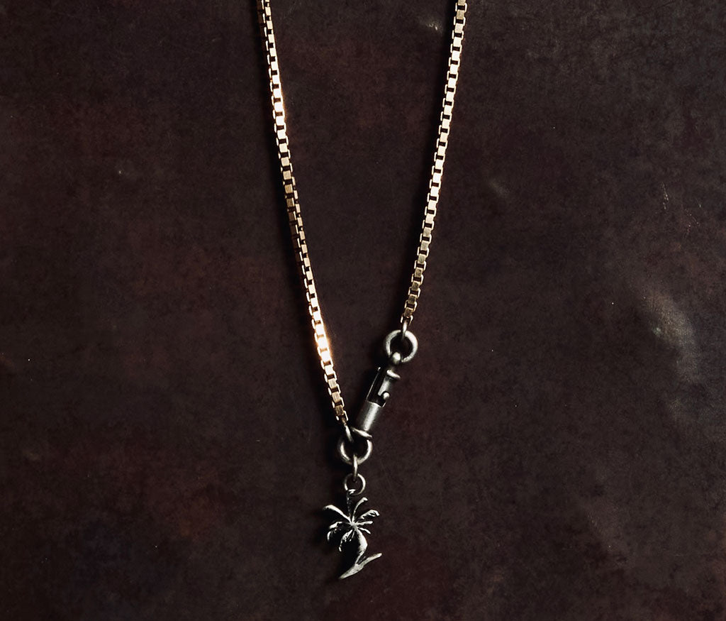 necklace symbol palm silvergold