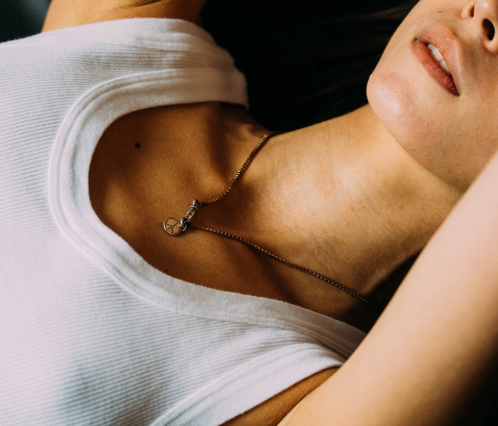 necklace symbol peace silvergold