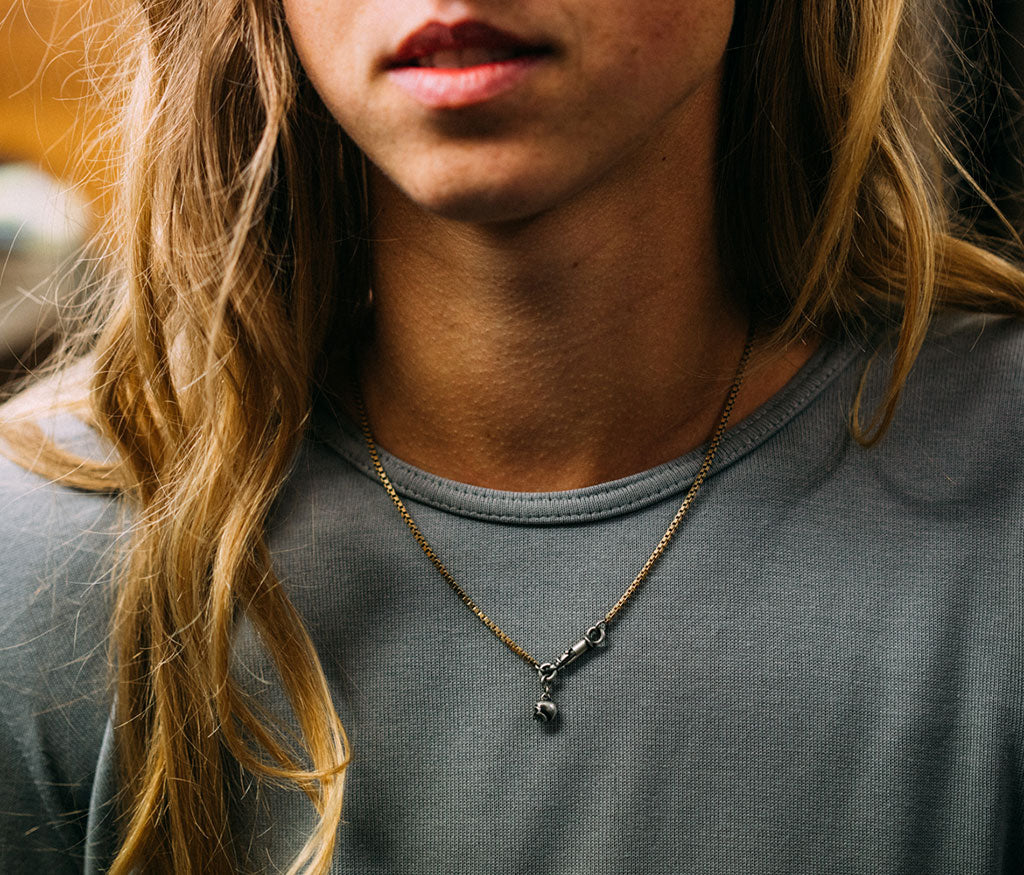 necklace symbol skull silvergold