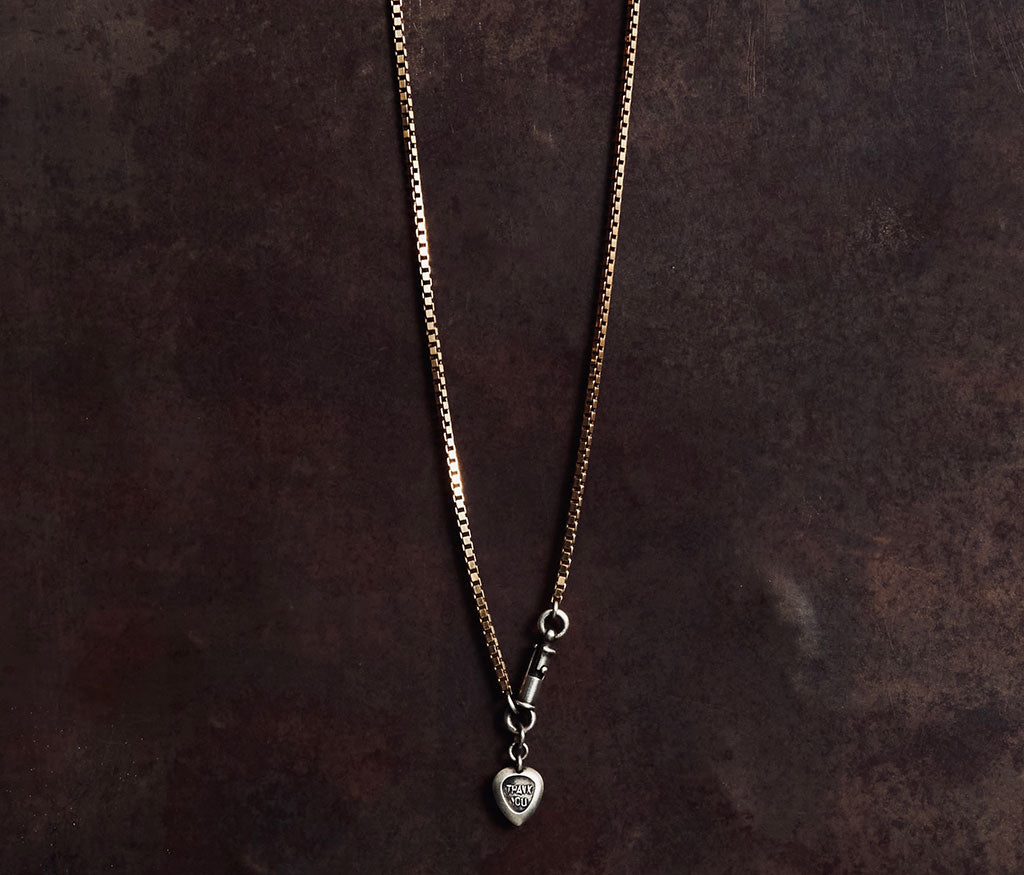 necklace symbol thank you silvergold