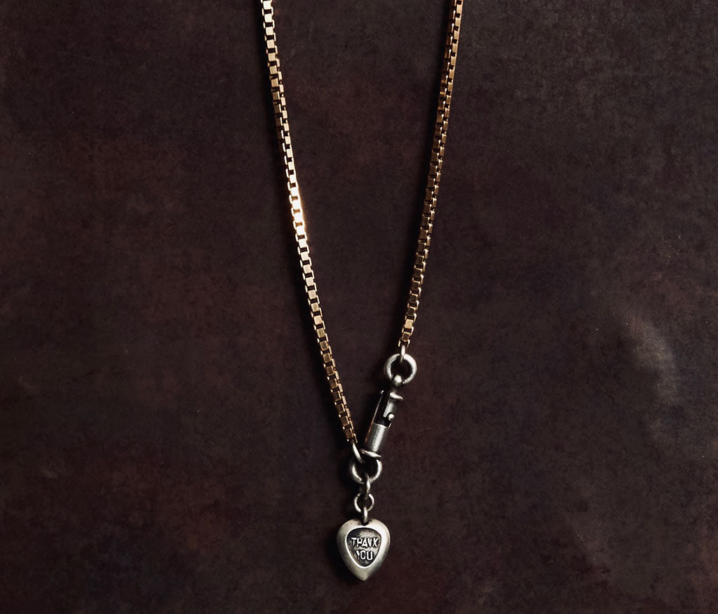 necklace symbol thank you silvergold