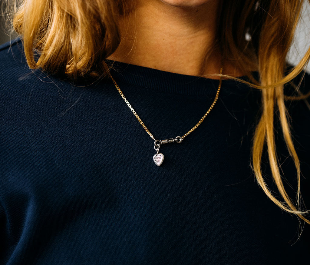 necklace symbol thank you silvergold