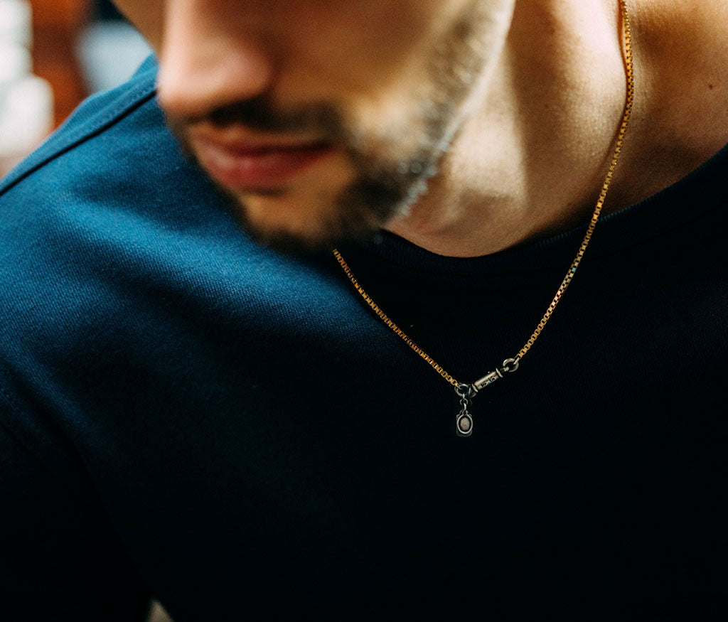 necklace symbol two tags silvergold