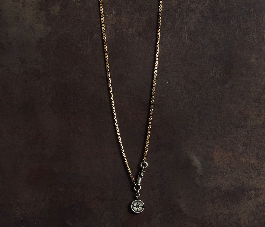 necklace symbol windrose silvergold
