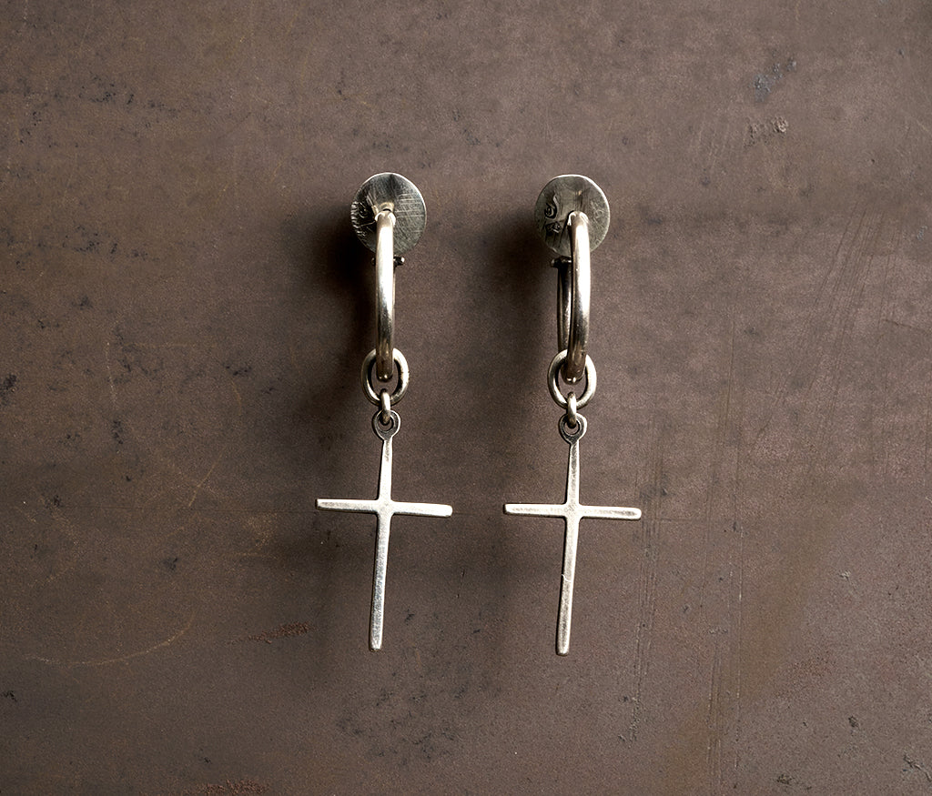 hoop studs cross