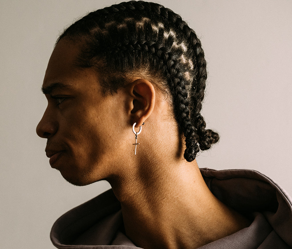 hoop studs cross