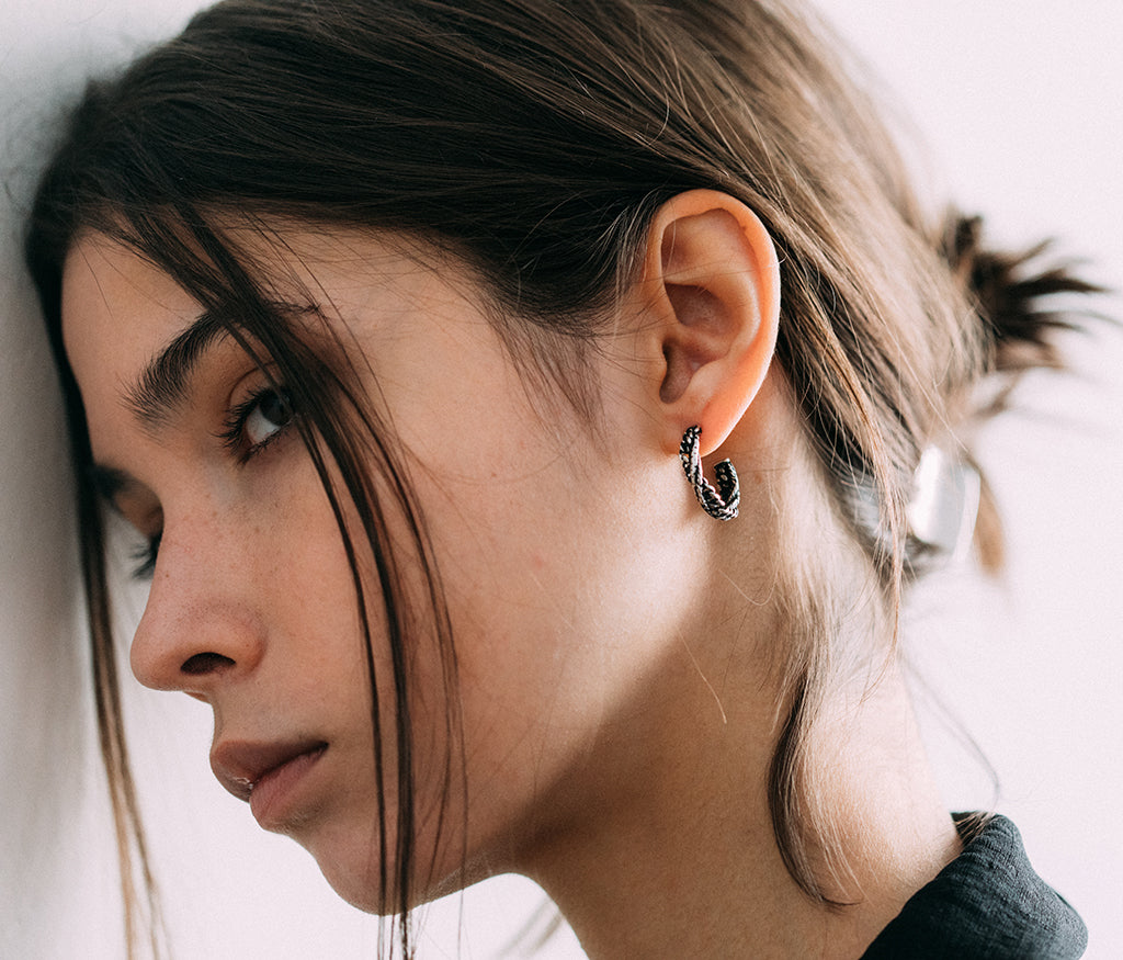 hoop studs chains