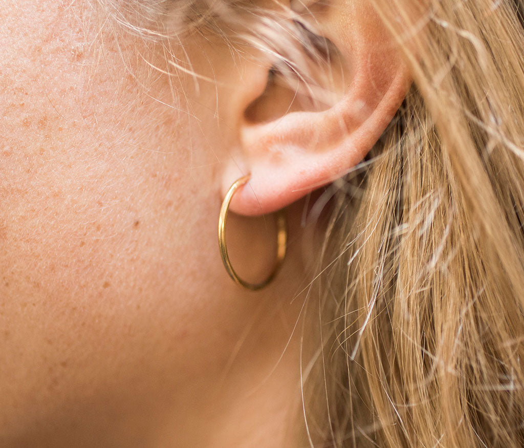 hoop earrings fine hammered gold
