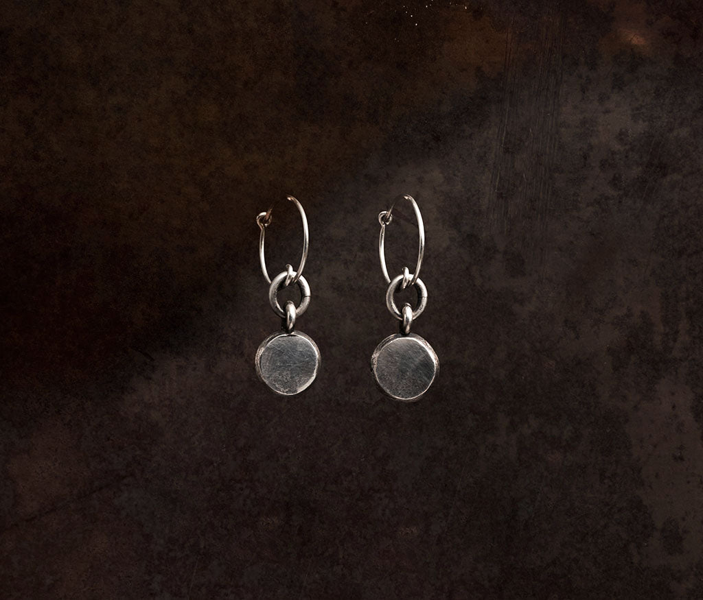 earrings pendant hammered