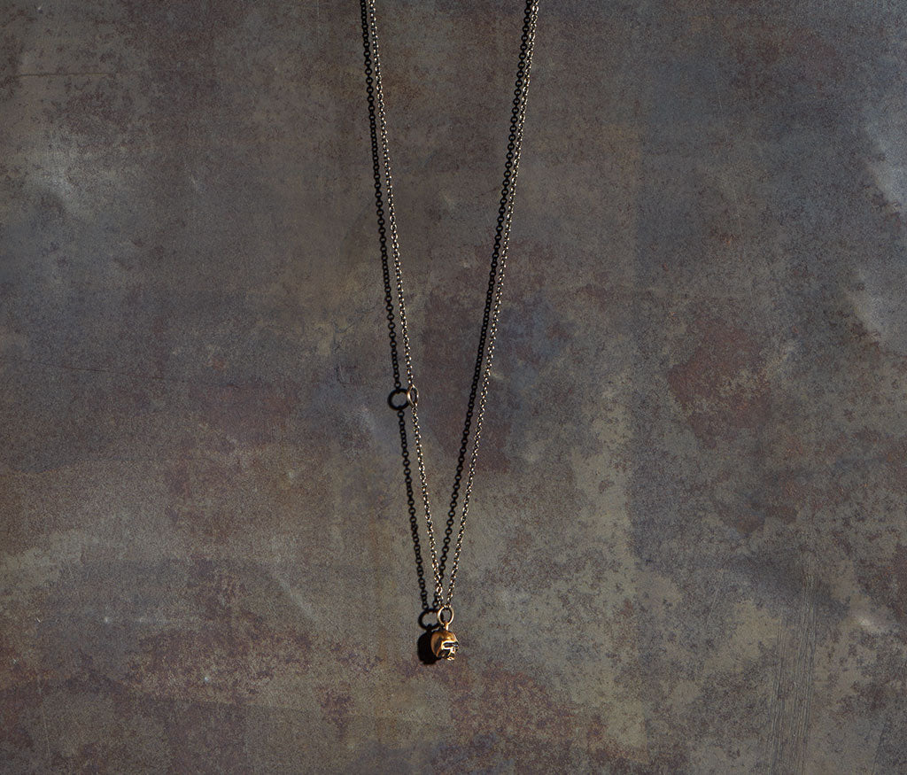 chain mini skull gold