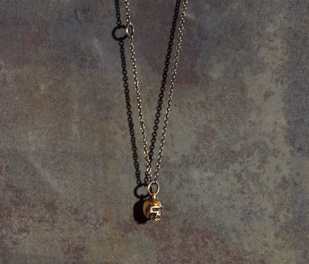 chain mini skull gold