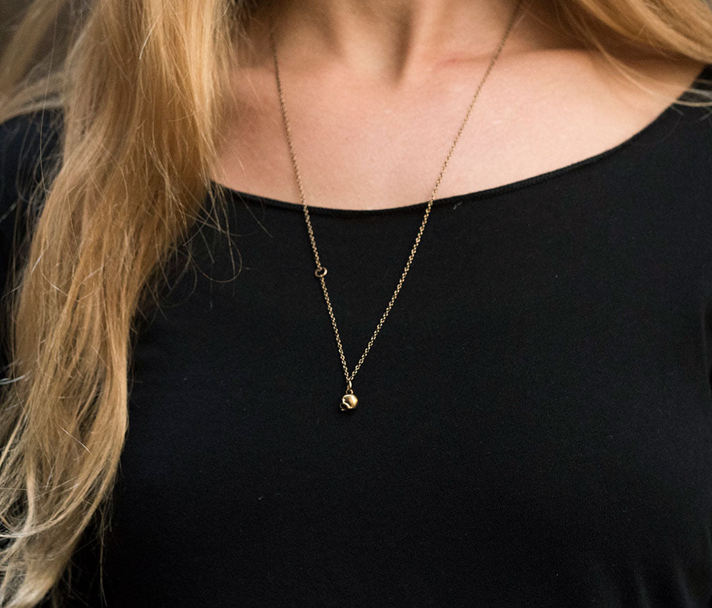 chain mini skull gold