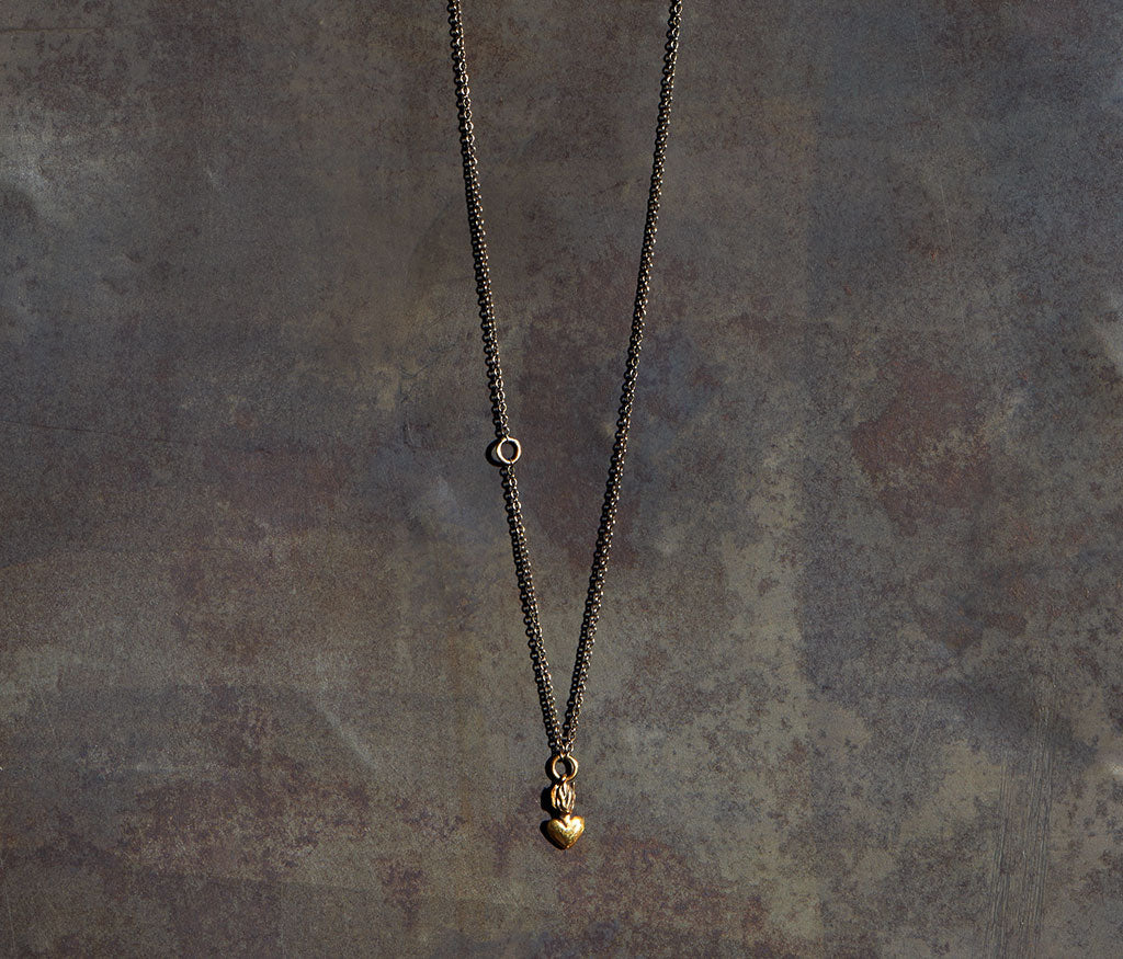 chain mini heart gold