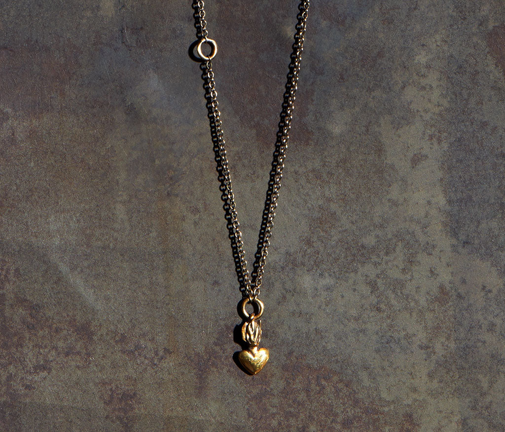 chain mini heart gold