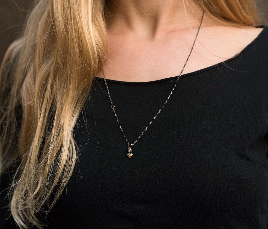 chain mini heart gold