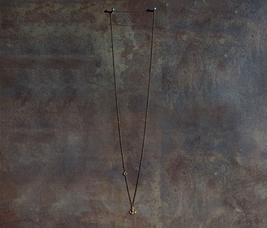 chain mini anchor gold