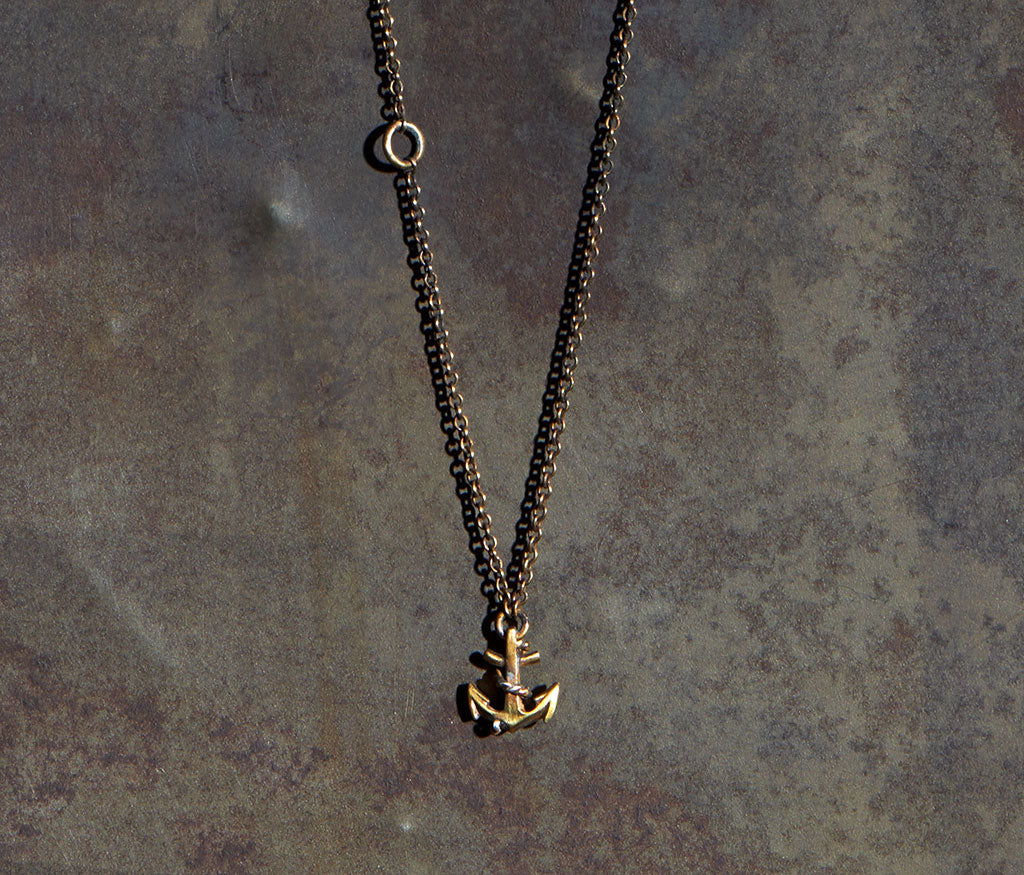 chain mini anchor gold