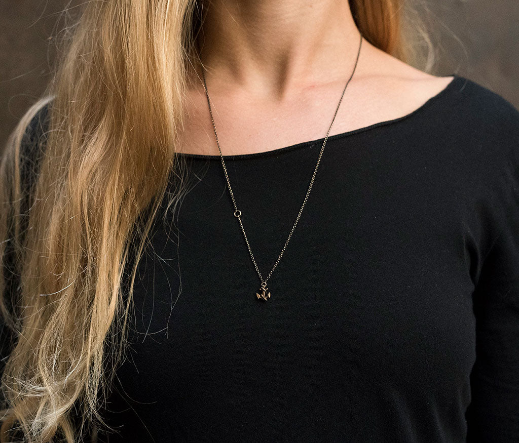 chain mini anchor gold