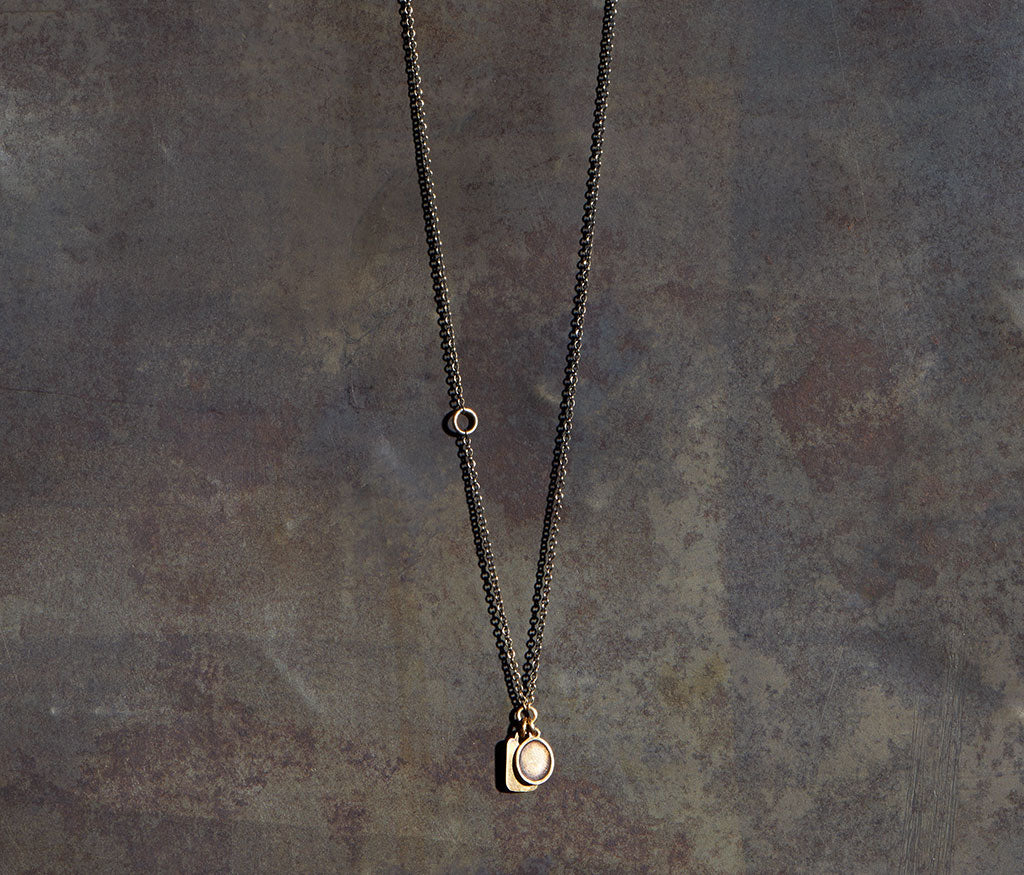 chain mini two tags gold