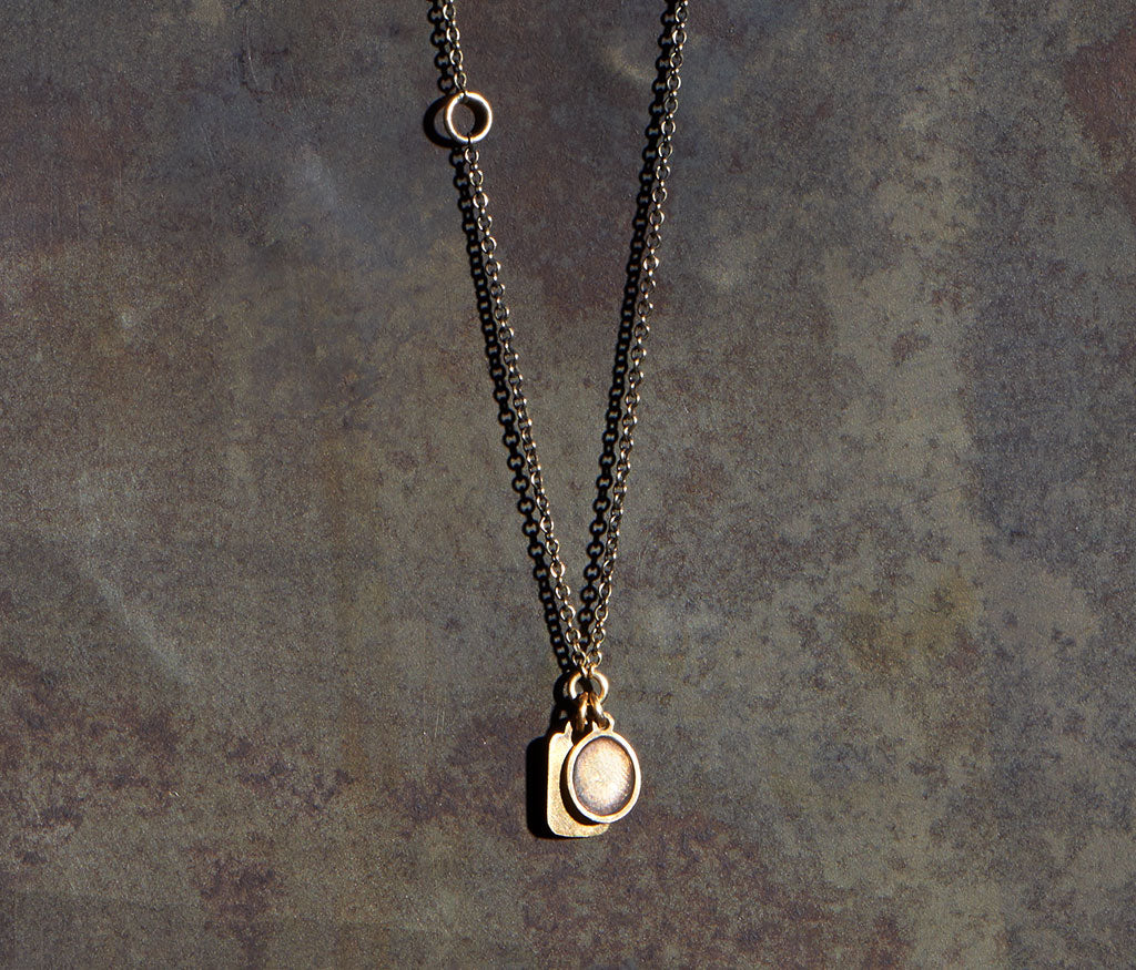chain mini two tags gold