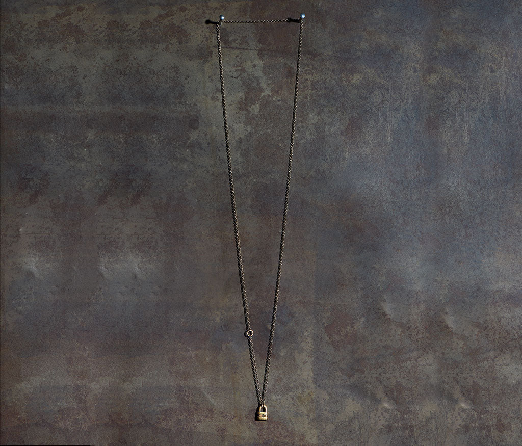 chain mini lock gold