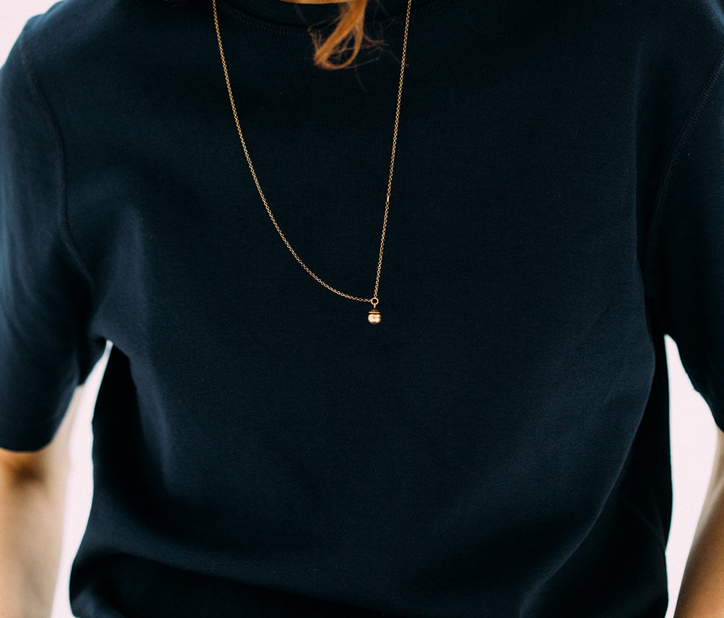 chain mini pearl gold