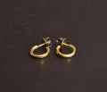 hoop studs fine hammered gold