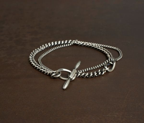 bracelet double chain sculpture