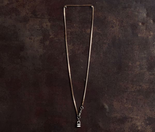 necklace symbol lock silvergold