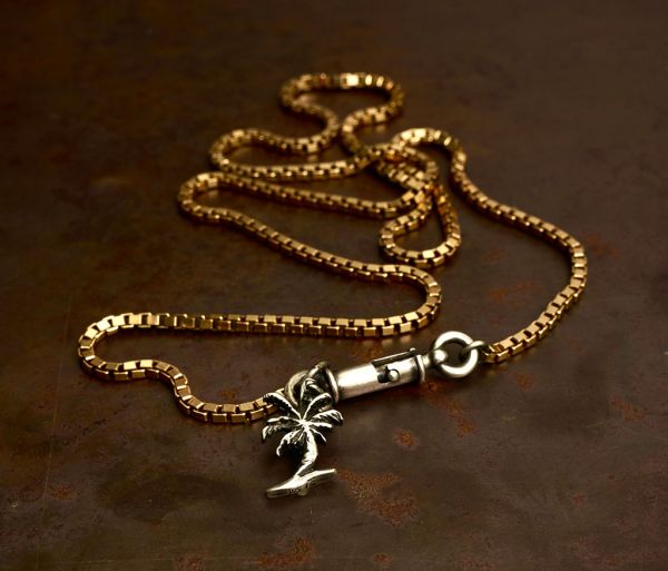 necklace symbol palm silvergold