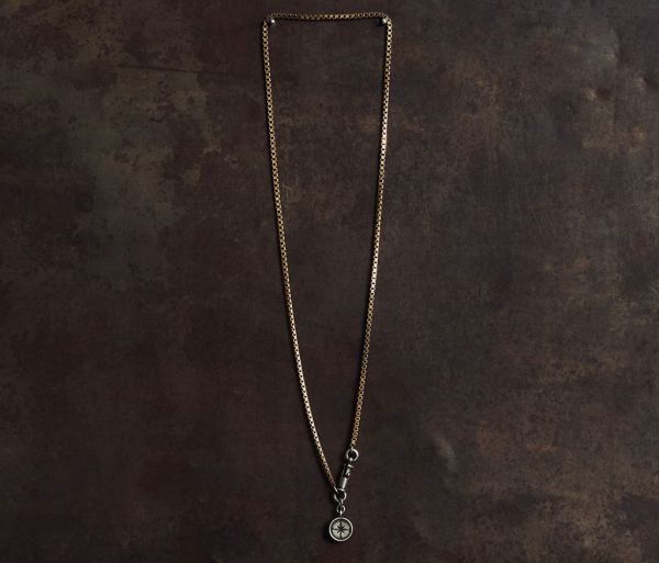 necklace symbol windrose silvergold