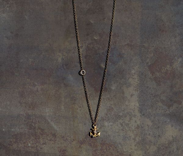 chain mini anchor gold